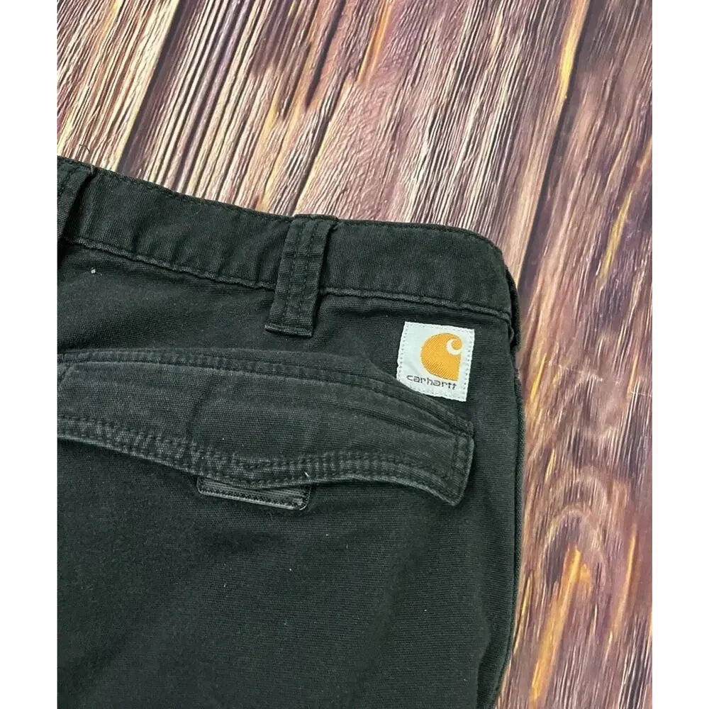 Carhartt Pants Black Relaxed Fit Cargo Pocket Rugged Flex Workwear Mens 32x32